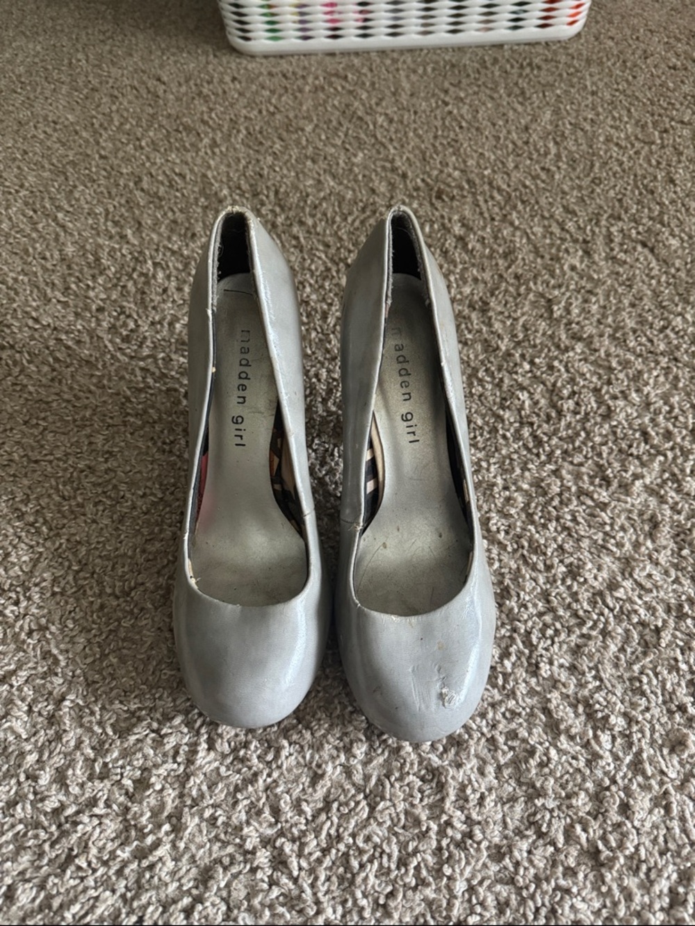 Madden Girl Metallic Silver Round-Toe Heels